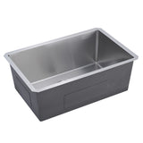 ZNTS 32" L X 19" W Undermount Single Bowl 18 Gauge 304 Stainless Steel Kitchen Sink W1225P266036