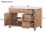 36" Wood Bathroom Vanity with Solid Wood Frame, 2 Soft Close Doors, 3 Soft Close Drawers, Adjustable N729P204176N