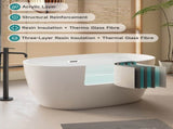 47'' Acrylic Freestanding-Acrylic Soaking Tubs, White, Oval Shape Freestanding W1675P189559
