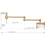 Pot Filler,Wall Mount Commercial Pot Filler Faucet,Brass Material Kitchen Folding Faucet,Coffee W1932P356541