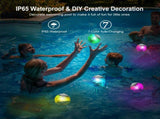 2PCS Solar Floating Pool Lights, IP65 Waterproof RGB ColorChanging LED Lights, SolarPowered with 27986394
