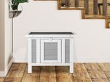 20" Wooden Waterproof Rabbit Hutch Pet Bunny Small Animal House Habitat Gray 12704560
