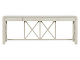 U_Style 60''Acacia Veneer Console with 4 Spacious Drawers, Modern Crisscross Design Entryway N711P289747A