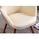 Doarnin Contemporary Silky Velvet Tufted Button Back Accent Chair, White T2574P164270