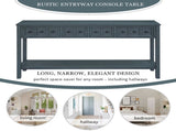 Rustic Entryway Console Table, 60" Long Sofa Table with two Different Size Drawers and Bottom Shelf 49120288