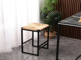 Set of 2 Water Hyacinth Woven Bar Stools for Kitchen Counter Water Hyacinth Grass Backless Barstools W1757104744