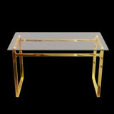 51" Modern Minimalist Rectangular Glass Dining Table for 4-6 with 0.31" Tempered Glass Tabletop and 31160130