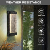 Black Aluminum Finish Outdoor Wall Light with Bubble Crystal Glass, LED Light Source, 3000K Warm W1340P239411