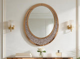 Modern Hand-Crafted Crescent Crushed Diamond Wall Mirror, High Quality Multi-Use Vanity W3836P538580
