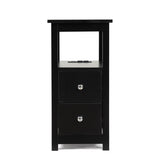 End Table with Charging Station, Narrow Sofa Side Table, Wooden Nightstand, Bedroom Living Room W2181P152443