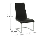 Set of 4 Leatherette Upholstered Dining Side Chairs, Black B016P223035