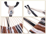 Professional Black & Silver Flowers Hammock Stand with Polyester Coffee Stripe Hammock 81064870