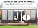10x14FT All Season Sunroom, Outdoor Permanent Wall Mounted Solarium with Detachable Polycarbonate W1859P238678