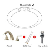 Widespread 2 Handles Bathroom Faucet with Pop Up Sink Drain Brushed Golden W122466657