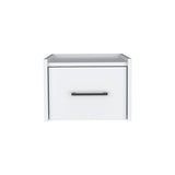 Boa Floating Nightstand , End Table, Side Table Wall-Mounted Single Drawer Design with Handle- White B200137812