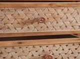 Rattan TV Stand for TVs, Wood TV Stand Mid Century Distressed TV Stand TV Media Console with Drawer W3040P382306