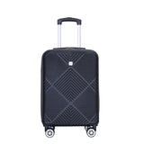 ZNTS 4-piece ABS lightweight suitcase, 14 inch makeup box, aircraft wheels BLACK W284P149254
