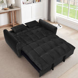 64.9 "3-in-1 foldable large size sofa bed, modern velvet double sofa, sofa bed with adjustable back, W2564P228262