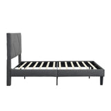 Queen Size Upholstered Platform Bed Frame ,Wood Slat Support, Easy Assembly,Grey W311110545