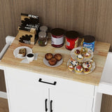 Kitchen island rolling trolley cart with 1 drawer 2 doors with storage racks Adjustable Shelves W282P163314