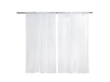 Sheer White Curtains 84 Inches Long, 2 Panels Set , Dual Rod Pocket Sheer 63965157