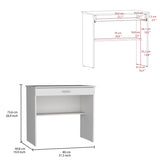 80 C Writting Desk, Compact Workstation with Drawer and Lower Shelf B200P173215