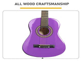 Purple 30-inch Round Acoustic Guitar with Picks, Strings, Capo, Case, Tuner, and Strap 79796997