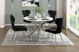 Ultra Modern Dining Furniture Set of 2 Side Chairs Black Velvet Upholstery Chrome Finish Metal Legs B011P285774