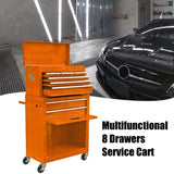 ZNTS High Capacity Rolling Tool Chest with Wheels and Drawers, 8-Drawer Tool Storage Cabinet--ORANGE W110259203