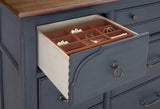 9-Drawer Dresser, No Assembly Required, Corduroy Blue Finish B108P193083