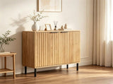 Modern 2Door Buffet Sideboard Cabinet, Elevated Base Console Storage Cabinet with Adjustable Feet & 40324643