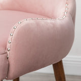 ZNTS Lindale Contemporary Velvet Upholstered Nailhead Trim Accent Chair, Pink T2574P164506