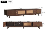 Mid Century Modern TV Stand for 80" TVs, Entertainment Center with Sliding Doors and Drawers, TV N710P257617P