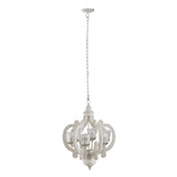 Farmhouse Chandelier, 6-Light Wood Chandelier Pendant Light Fixture with Adjustable Chain for Dining W2078137921
