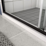 ZNTS Bypass shower door, sliding door, with 1/4" tempered glass and Matted black finish W2122131032