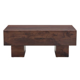 Modern Simple Walnut Colored Texture Sticker MDF Coffee Table - 43.3"x21.6"x17.2" Practical W1512P362972