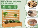 2-Panel No-Dig Fir Wood Privacy Fence with Planter Boxes, AC Unit/Trash Can Screen for Outdoor Patio 53007603