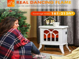 Electric Fireplace Freestanding Fireplace Stove with Realistic Logs 14.75"x9"x17.25" White 26452454