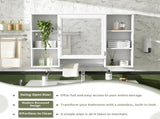 3-in-1 Bathroom Mirror Cabinet, 41-inch Wall Mounted Medicine Cabinet with Adjustable Shelf & Soft N710P358613K