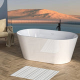 ZNTS Acrylic Freestanding Soaking Bathtub-54‘’-white W105656604