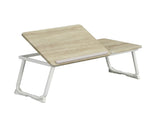 Folding Table with Adjustable Tilt Top and Foldable Legs, Natural Oak/White 09852641