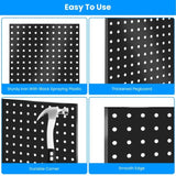 ZNTS Metal Pegboard Panels for Wall Garage Utility Tools Pegboard Storage System for Workbench, Shop, 01728836