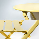 3 Piece Patio Bistro Set of Foldable Round Table and Chairs, Yellow W1586P143143