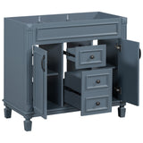 ZNTS 36'' Bathroom Vanity without Top Sink, Royal Blue Cabinet only, Modern Bathroom Storage Cabinet with WF305078AAC