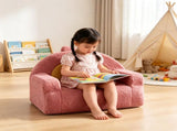 Kids Armchair Toddler Reading Sofa, Full Compression, Teddy Velvet Cute Red Rainbow Shape Kids Sofa 70138544
