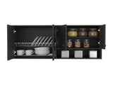 Napoleon Wall-Mounted Kitchen Cabinet with 4 Door Closed Storage Cabinets, Interior Shelves and Open B070P604623
