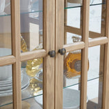 Curio Display Cabinet,Antique Display Cabinet with Glass Doors Adjustable Shelves for Collectibles W2275P231686