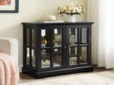 LED Curio Display Cabinet, Antique Display Cabinet with Adjustable Shelves, Retro Design Quality 02623610
