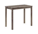 Lux Brown 3 Piece Counter Height 36" Pub Table Set with Tufted Creamy White Linen Stools B06178657