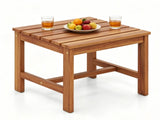17 Acacia Wood Outdoor Side Table, Square Slatted Patio End Table with Drainage Design, HeavyDuty 86577775